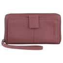 Pierre Cardin Womens Leather Zip Around Wallet RFID Blocking w/ Wristlet in Rose - RnR Galore