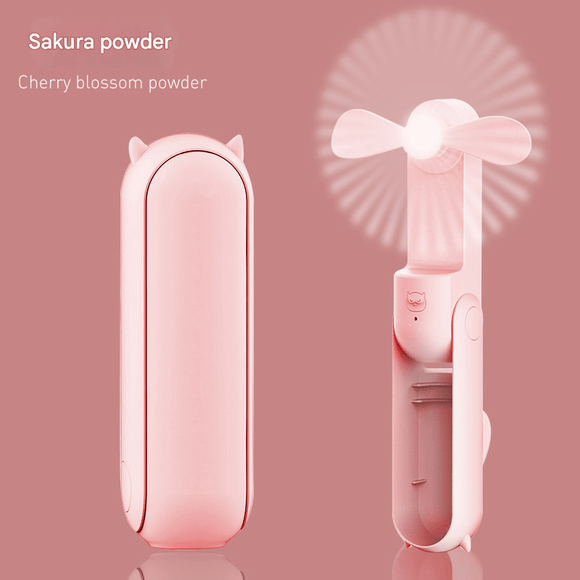 Pink 2 - in - 1 Foldable Mini Fan & Power Bank - Ultra - Compact USB Rechargeable Personal Fan - RnR Galore