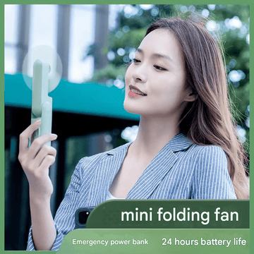 Pink 2 - in - 1 Foldable Mini Fan & Power Bank - Ultra - Compact USB Rechargeable Personal Fan - RnR Galore
