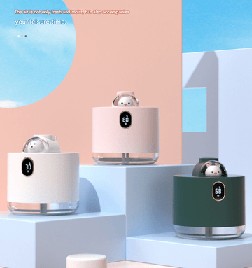 Pink Adorable Space Capsule Humidifier - Portable USB Cool Mist Maker with LED Display & Ambient Night Light - RnR Galore