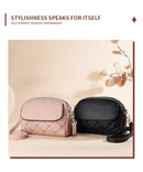 Pink Chic Quilted Crossbody Bag - Multi - Compartment PU Leather Shoulder Purse - RnR Galore