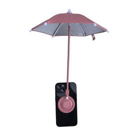 Pink Magnetic Phone Umbrella Sun Shade - Clear Outdoor Screen Visor, Anti - Glare Mini Parasol for iPhone - RnR Galore