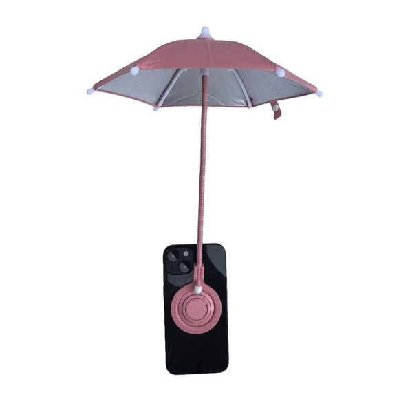 Pink Magnetic Phone Umbrella Sun Shade - Clear Outdoor Screen Visor, Anti - Glare Mini Parasol for iPhone - RnR Galore