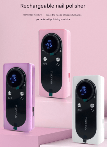 Pink Professional Rechargeable Nail Drill Machine - 45000RPM Portable E - File Kit for Acrylic, Gel, Polishing & Manicure - RnR Galore