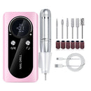 Pink Professional Rechargeable Nail Drill Machine - 45000RPM Portable E - File Kit for Acrylic, Gel, Polishing & Manicure - RnR Galore