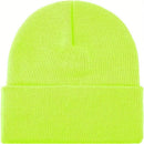 PLAIN BEANIE Unisex Mens Womens Winter Warm Hat Ski Cap Knit One Size - Fluro Yellow - RnR Galore