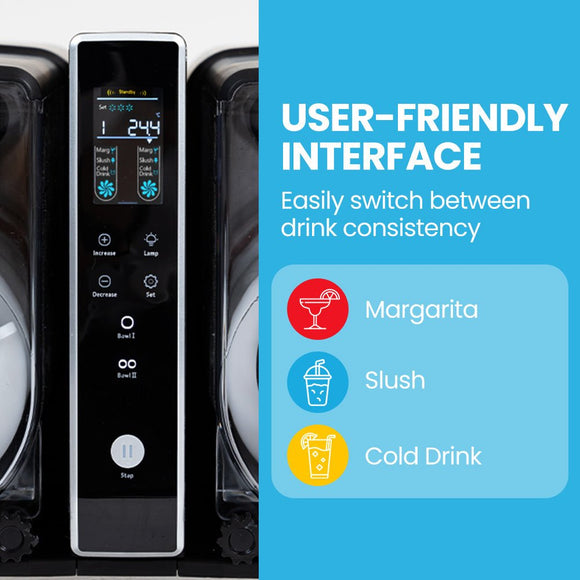 POLYCOOL 6L Double Tank Slushie Machine, Independent Digital Control Slushy Maker - RnR Galore