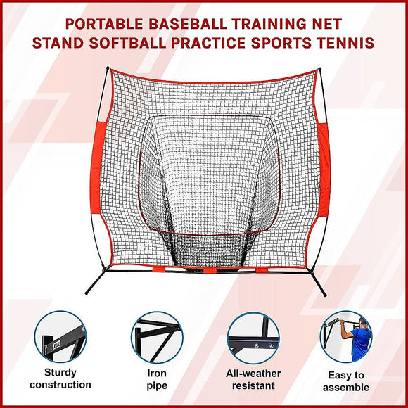 Portable Baseball Training Net Stand Softball Practice Sports Tennis - RnR Galore