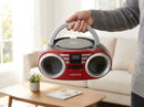 Portable CD Player (Red) 4W Speaker with FM Radio & AUX In - RnR Galore
