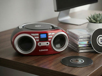 Portable CD Player (Red) 4W Speaker with FM Radio & AUX In - RnR Galore