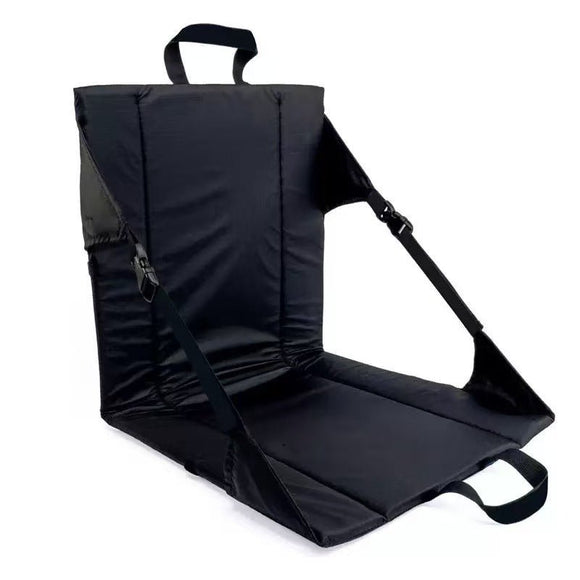 Portable Folding Stadium Seat Cushion with Back Support Lightweight Outdoor Chair for Camping Concerts Hiking Beach Bleachers Black - RnR Galore