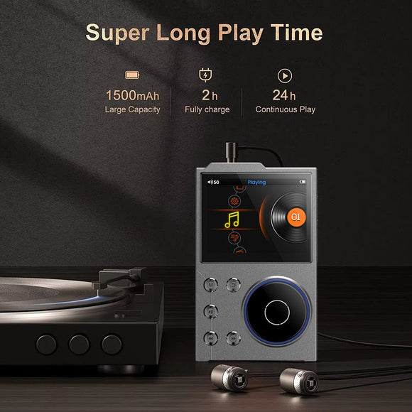 Portable Hi - Res Digital Audio Player - DSD, Dual DAC, Bluetooth 5.0, Expandable Storage(BLACK 16GB + 16GB) - RnR Galore