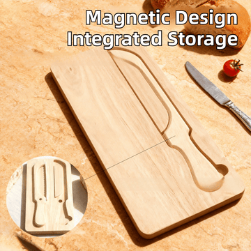 Portable Magnetic Bread Slicing Set: Serrated Toast Knife with Integrated Wooden Cutting Board - RnR Galore