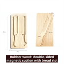 Portable Magnetic Bread Slicing Set: Serrated Toast Knife with Integrated Wooden Cutting Board - RnR Galore