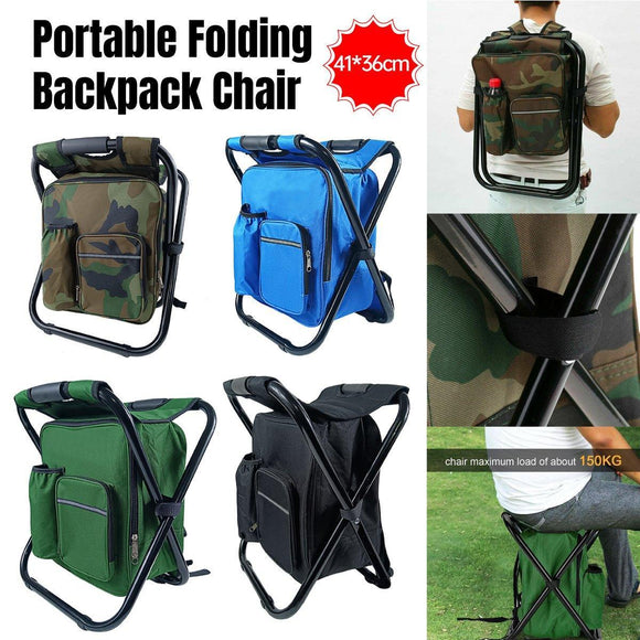 Portable Outdoor Folding Chair Oxford Small Stool for Fishing Camping Hiking - Blue - RnR Galore