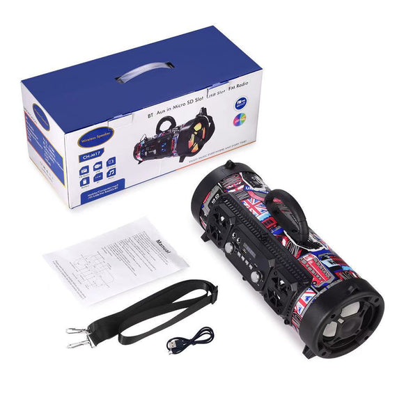 Portable Wireless Speaker - FM Radio, USB/TF Playback, AUX Input, Microphone Support & 2000mAh Battery(black) - RnR Galore