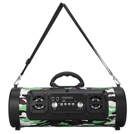 Portable Wireless Speaker - FM Radio, USB/TF Playback, AUX Input, Microphone Support & 2000mAh Battery(Camouflage) - RnR Galore