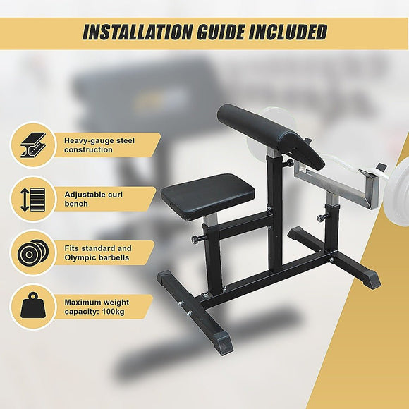 Preacher Curl Bench – Commercial Weight Bench for Bicep and Arm Workouts - RnR Galore