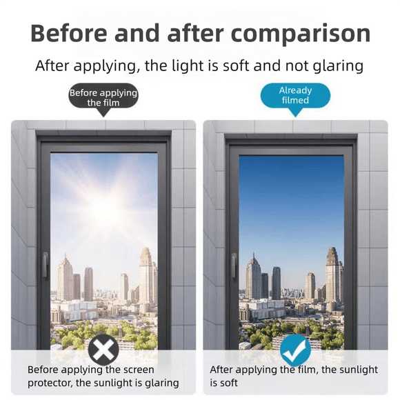 Premium 6 - Layer Diamond Blue Window Film for Home/Office – Reflective One - Way Privacy, 50cm x 2m One Roll, UPF 50+ UV Block,With Full Install Tools - RnR Galore