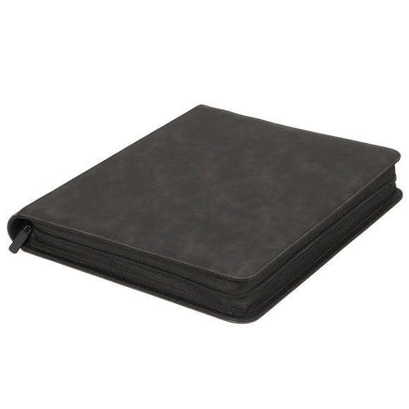 Premium Toploader Binder 9 Pocket 216 Capacity Trading Card Album Zippered PU Leather Storage Holder for Sports TCG & AFL Cards Black - RnR Galore