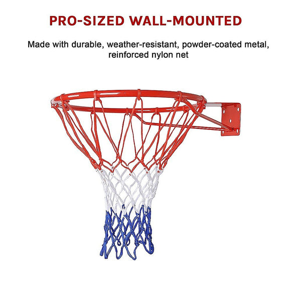 Pro Size Wall Mounted Basketball Hoop Ring Goal Net Rim Dunk Shooting Outdoor - RnR Galore