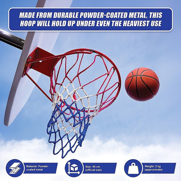 Pro Size Wall Mounted Basketball Hoop Ring Goal Net Rim Dunk Shooting Outdoor - RnR Galore