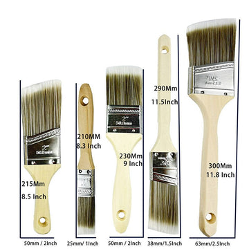 Professional 5 - Piece Paint Brush Set - Includes Angled & Flat Brushes for a Perfect Finish on Walls & Trim - RnR Galore
