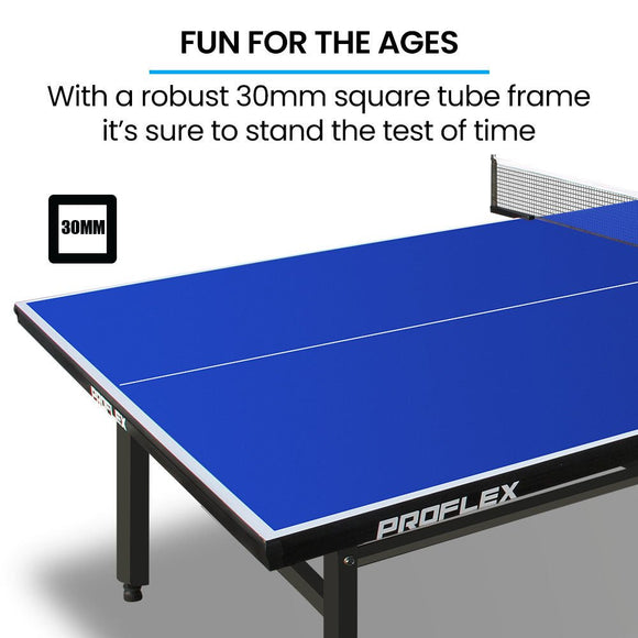 Proflex Table Tennis Table, with 4 Player Ping Pong Paddle and Pingpong Ball Pack - RnR Galore