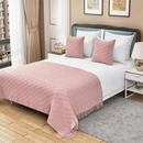 Pure white Nordic Knitted Throw Blanket with Tassels 130x230cm Soft Acrylic Diamond Pattern Sofa Cover Bed Runner and Travel Blanket - RnR Galore