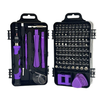 Purple and Black Professional 115 - in - 1 Precision Screwdriver Set - Magnetic Repair Tool Kit for PC, Laptop, Phone & Electronics - RnR Galore
