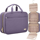 Purple Large Capacity Hanging Toiletry Bag for Women(30.5 x 22.5 x 12 cm) - Checked Pattern Waterproof Cosmetic Organizer, Dry/Wet Separation & Multi - Compartment - RnR Galore
