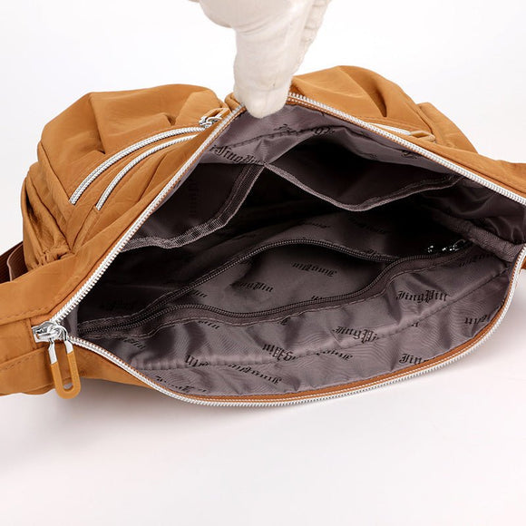Purple Multi - Pocket Lightweight Nylon Crossbody Bag – Stylish, Functional, and Spacious Shoulder Bag for Women - RnR Galore