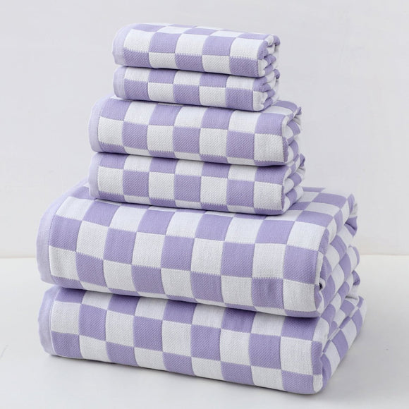 Purple Ultra - Soft 100% Cotton Gauze 6 - Piece Towel Set | Absorbent & Quick - Dry Bath Towel - RnR Galore