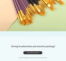 Purple Versatile 10 - Piece Artist Paint Brush Set (10 Sets Included) - for Acrylic, Oil, Watercolor & Gouache Painting - RnR Galore