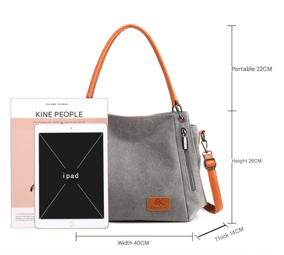 Purple Women's Canvas Hobo Handbag Large Shoulder Tote Bag Adjustable Crossbody Strap Casual Purse 40cm for Work School Travel - RnR Galore