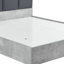 Queen Bed Frame Fabric Upholstery MDF in Cement Colour - RnR Galore