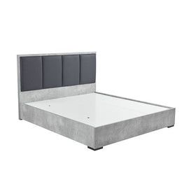 Queen Bed Frame Fabric Upholstery MDF in Cement Colour - RnR Galore