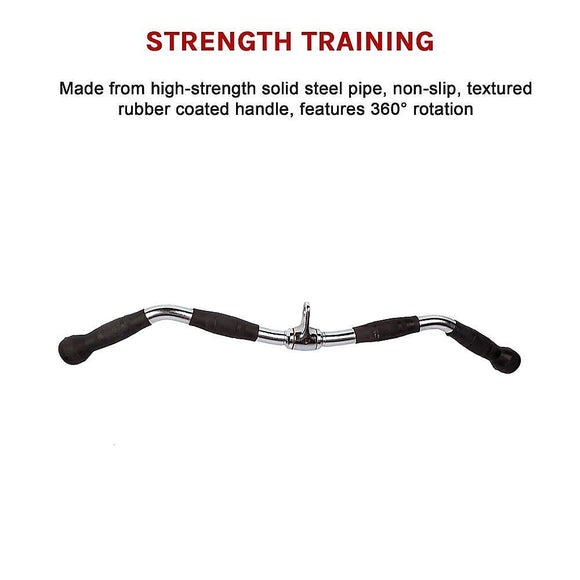 Randy & Travis Rubber - Coated Revolving Curl Row Bar Attachment for Gyms - RnR Galore
