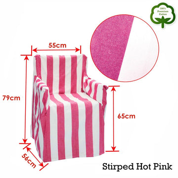 Rans Alfresco 100% Cotton Director Chair Cover - Striped Hot Pink - RnR Galore