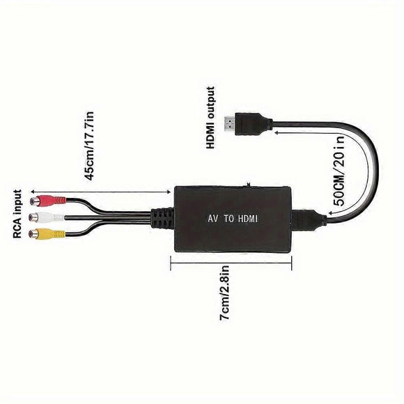 RCA to HDMI Converter 1080P for TV/PC/Gaming/DVD - RnR Galore
