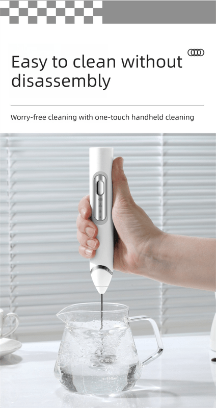 Rechargeable 3 - in - 1 Handheld Milk Frother Set - Electric Whisk with Egg Beater & Mixing Hook - 3 Speed Adjustable Foam Maker for Coffee, Lattes, Baking & Baby Food (Black) - RnR Galore