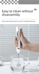 Rechargeable 3 - in - 1 Handheld Milk Frother Set - Electric Whisk with Egg Beater & Mixing Hook - 3 Speed Adjustable Foam Maker for Coffee, Lattes, Baking & Baby Food (Black) - RnR Galore