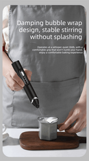 Rechargeable 3 - in - 1 Handheld Milk Frother Set - Electric Whisk with Egg Beater & Mixing Hook - 3 Speed Adjustable Foam Maker for Coffee, Lattes, Baking & Baby Food (Black) - RnR Galore