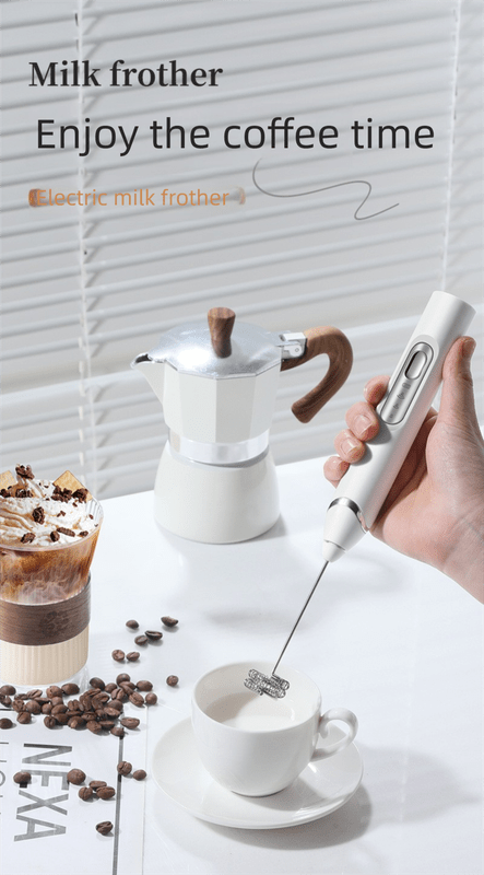 Rechargeable 3 - in - 1 Handheld Milk Frother Set - Electric Whisk with Egg Beater & Mixing Hook - 3 Speed Adjustable Foam Maker for Coffee, Lattes, Baking & Baby Food (Black) - RnR Galore