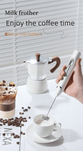 Rechargeable 3 - in - 1 Handheld Milk Frother Set - Electric Whisk with Egg Beater & Mixing Hook - 3 Speed Adjustable Foam Maker for Coffee, Lattes, Baking & Baby Food (Black) - RnR Galore
