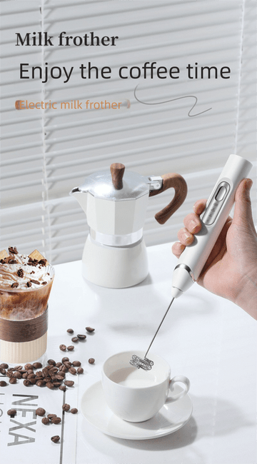 Rechargeable 3 - in - 1 Handheld Milk Frother Set - Electric Whisk with Egg Beater & Mixing Hook - 3 Speed Adjustable Foam Maker for Coffee, Lattes, Baking & Baby Food (Black) - RnR Galore