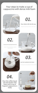 Rechargeable 3 - in - 1 Milk Frother Set with Metal Stand - Handheld Electric Whisk, Egg Beater & Mixing Hook - 3 Speed Foam Maker for Coffee, Lattes & Baking (Black) - RnR Galore