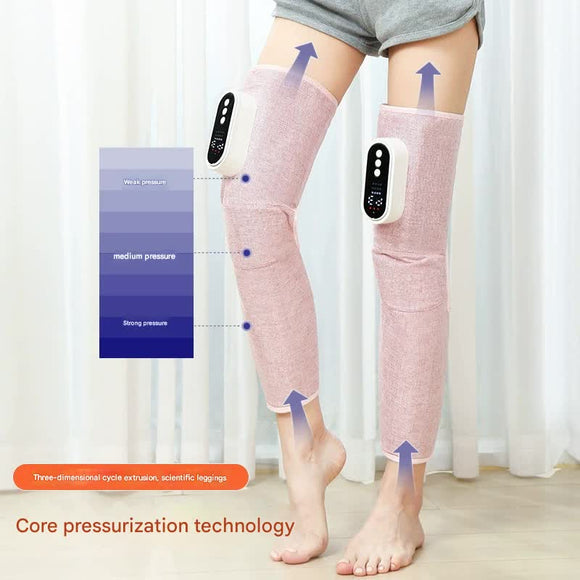 Rechargeable Air Compression Leg Massager with Heat Therapy for Knee & Calf Relief(grey - Double) - RnR Galore