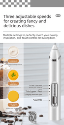 Rechargeable Electric Milk Frother Handheld - 3 Speed Adjustable Foam Maker with 2 Stainless Steel Whisks - Portable Coffee Mixer & Egg Beater for Flat Whites, Lattes & Baking (Black) - RnR Galore