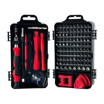 Red and Black Professional 115 - in - 1 Precision Screwdriver Set - Magnetic Repair Tool Kit for PC, Laptop, Phone & Electronics - RnR Galore
